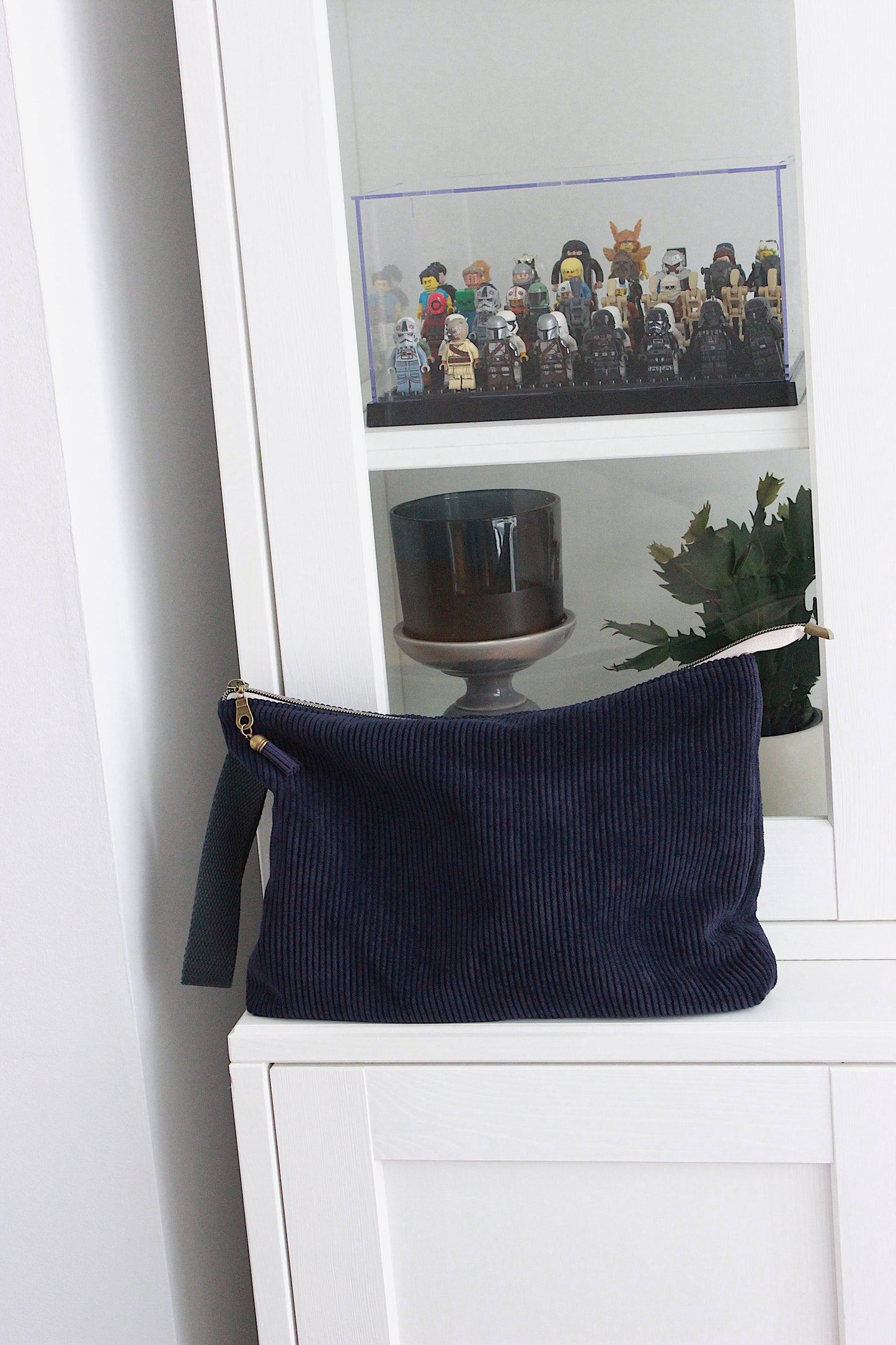 Midnight Blue Corduroy Zipper Project Bag
