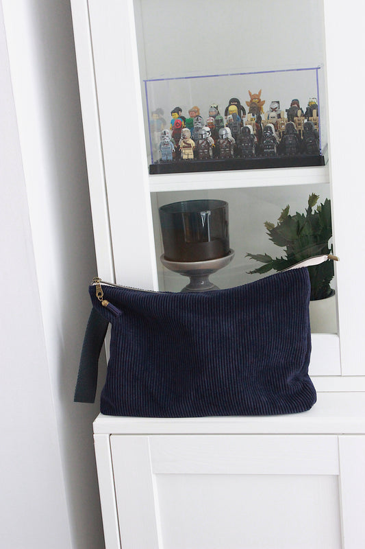 Midnight Blue Corduroy Zipper Project Bag