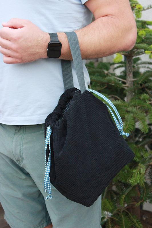 Black Corduroy Project Bag