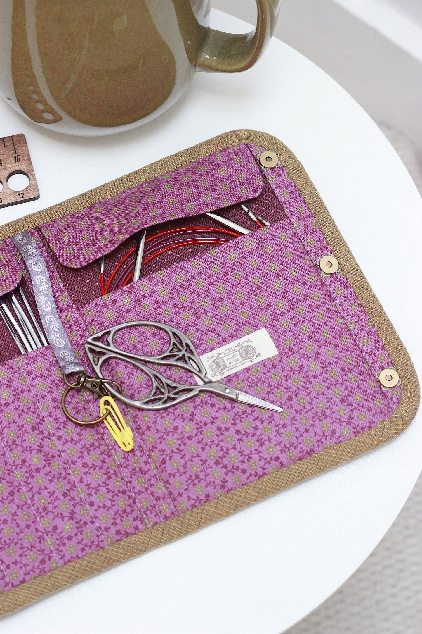 Purple Corduroy Project Bag & Knitting Needle Case