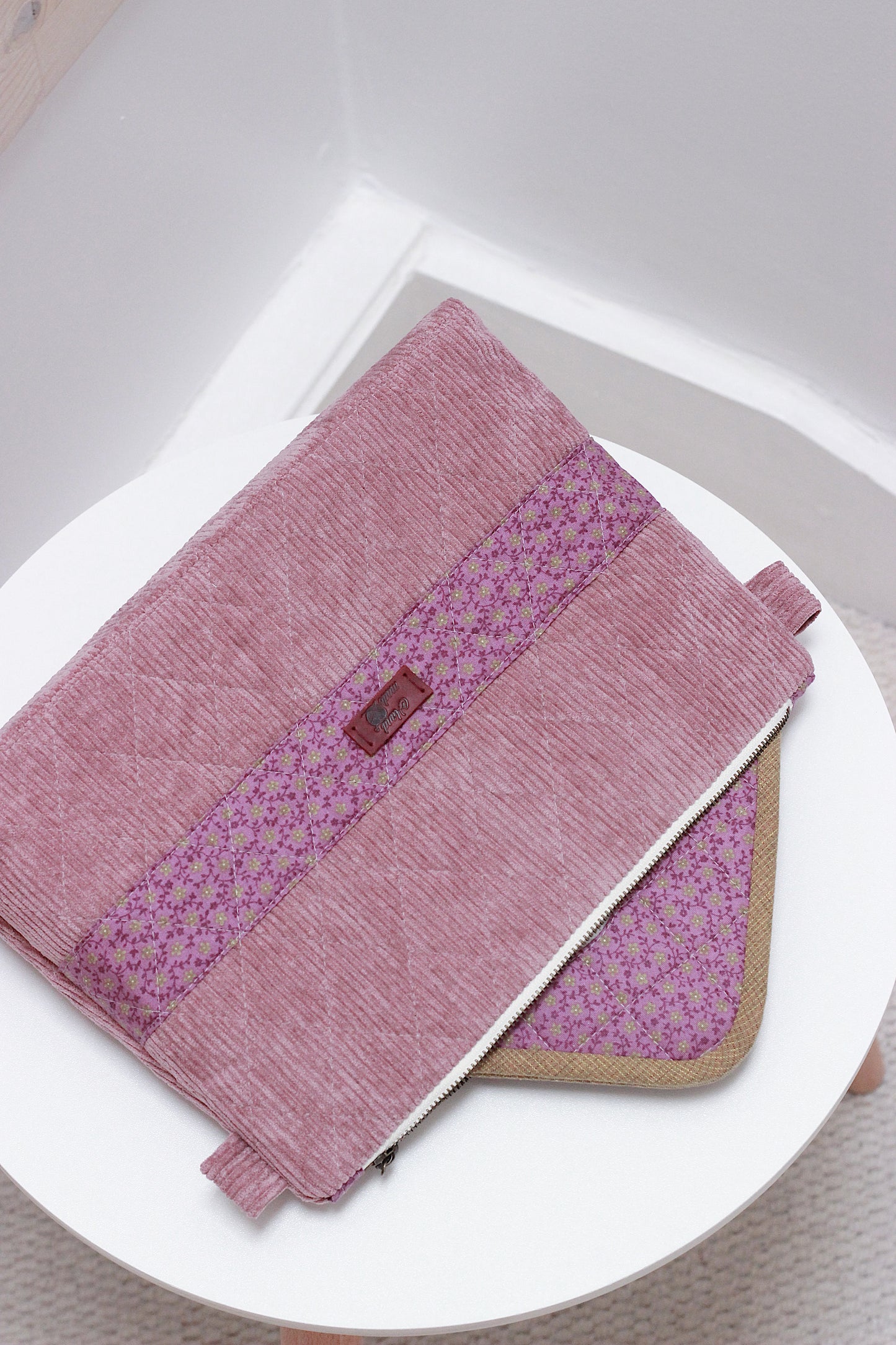 Purple Corduroy Project Bag & Knitting Needle Case