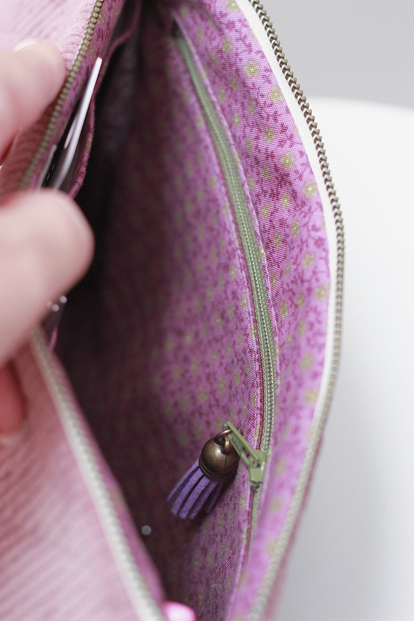 Purple Corduroy Project Bag & Knitting Needle Case