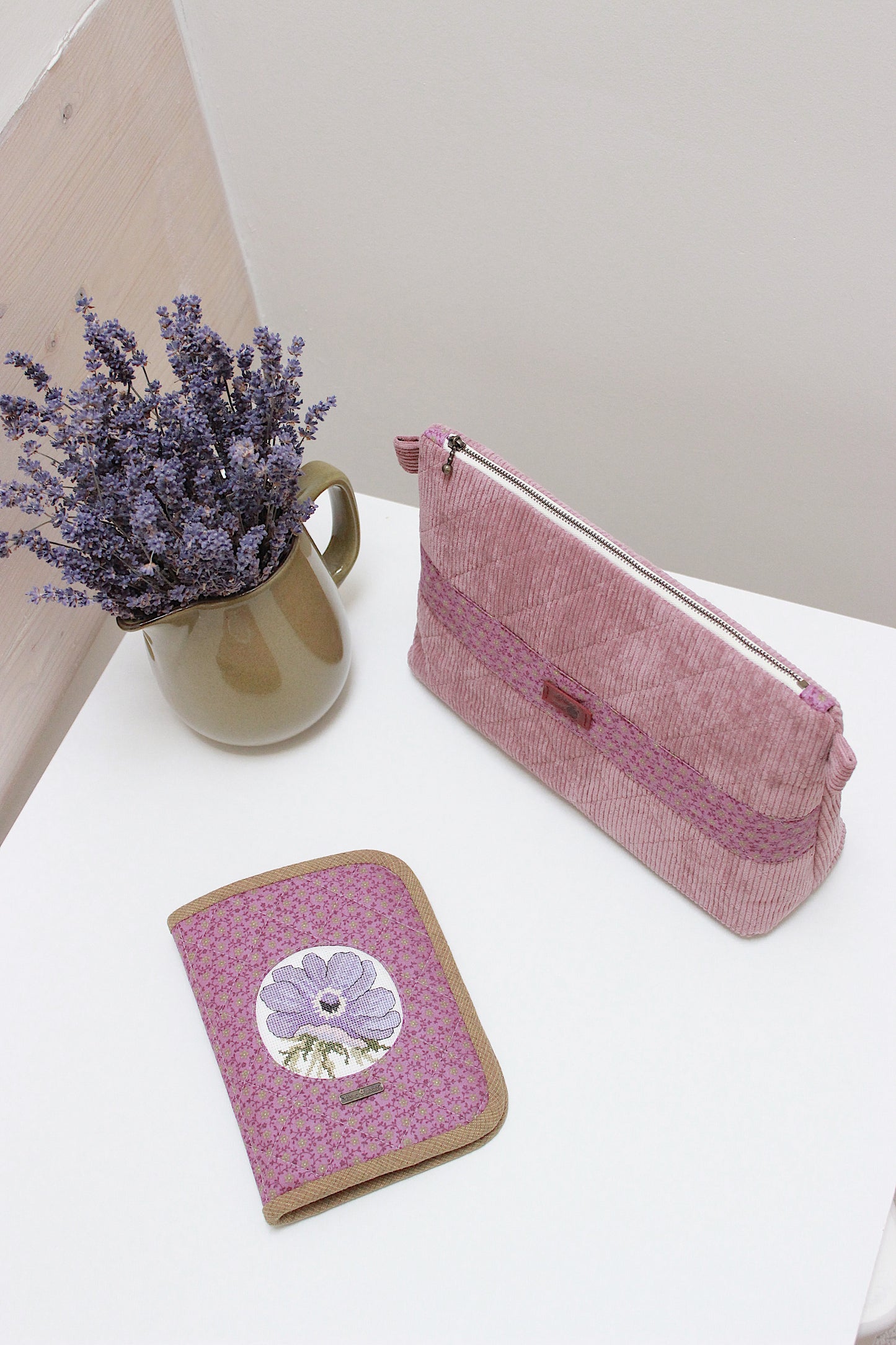 Purple Corduroy Project Bag & Knitting Needle Case