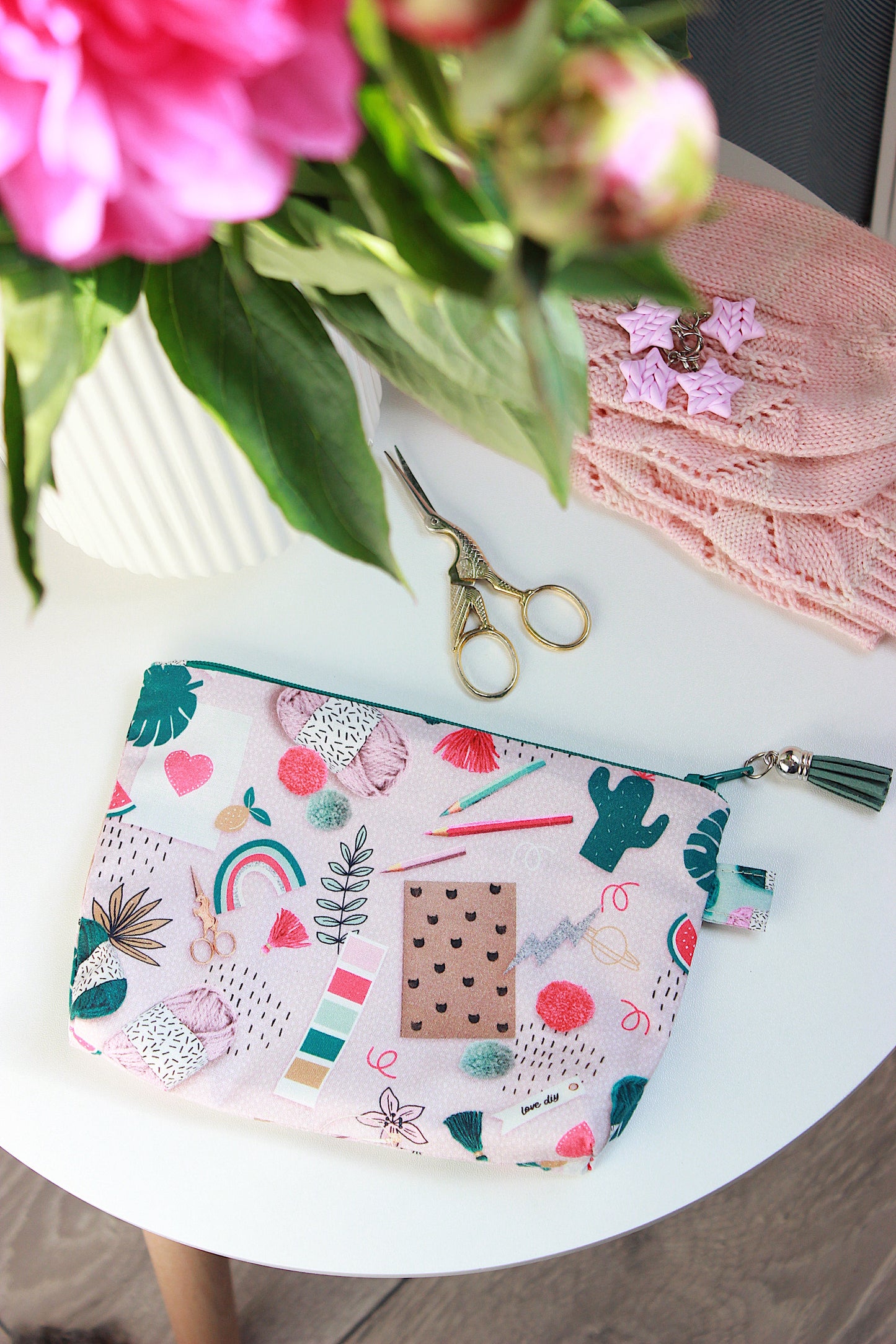 "Love DIY" Zipper Notions Pouch