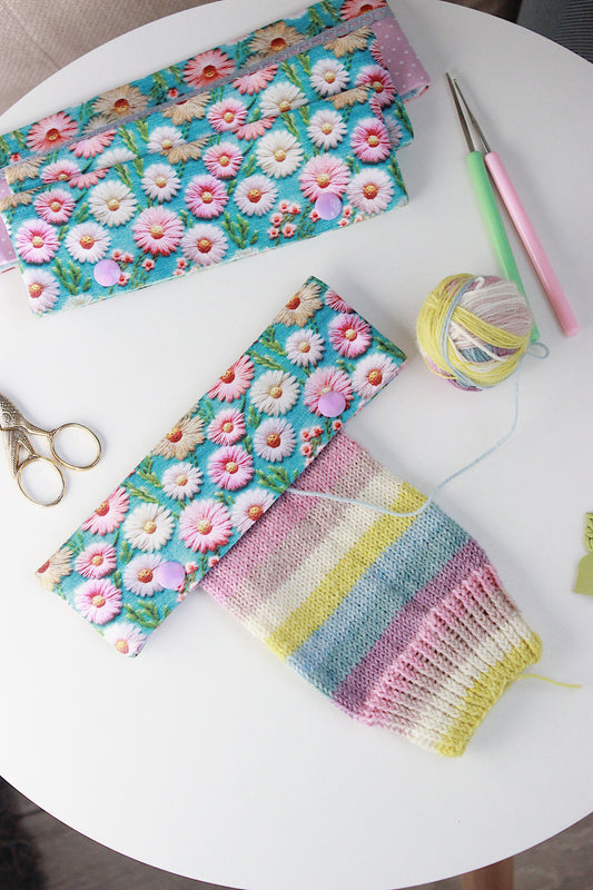 Embroidery Look Floral DPN/Crochet Hook Holder
