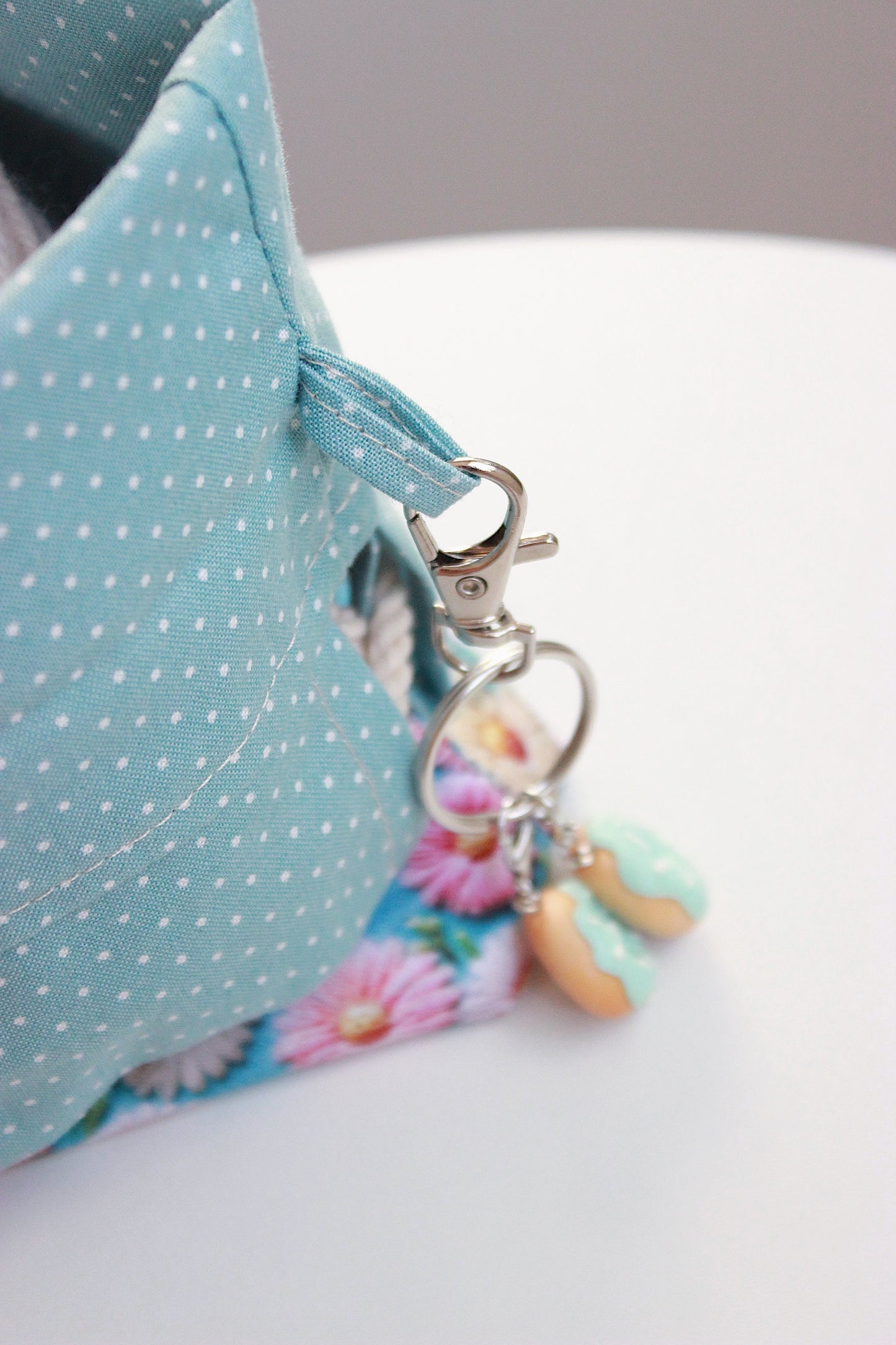 Embroidery Look Floral Drawstring Project Bag