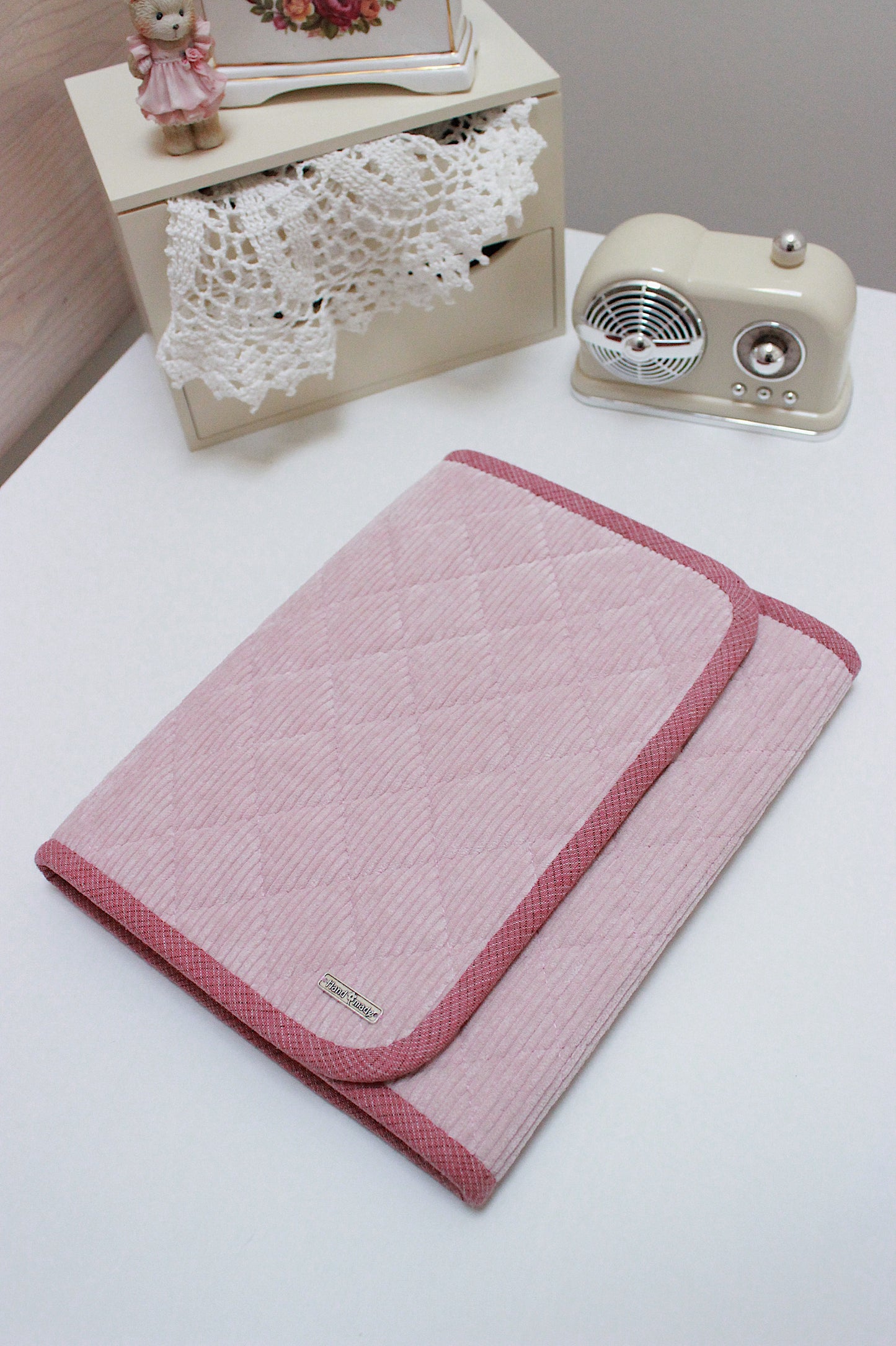 Pink Corduroy Knitting Needle Case