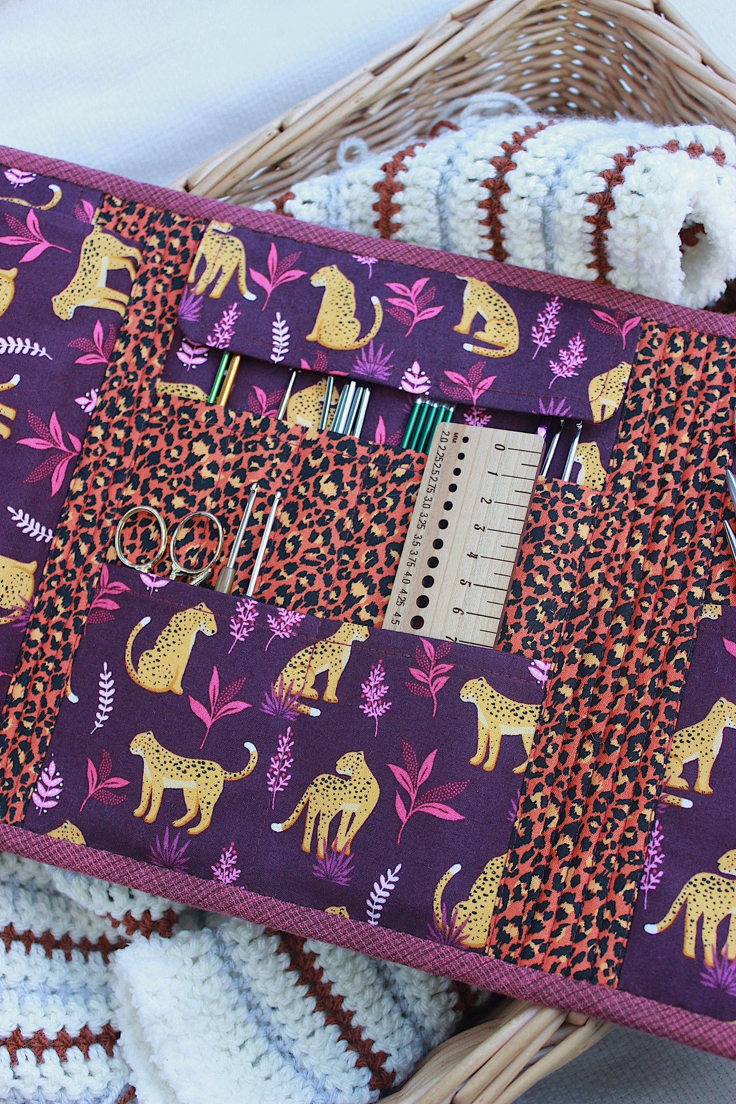 Cheeky Leopard Knitting Needle Case