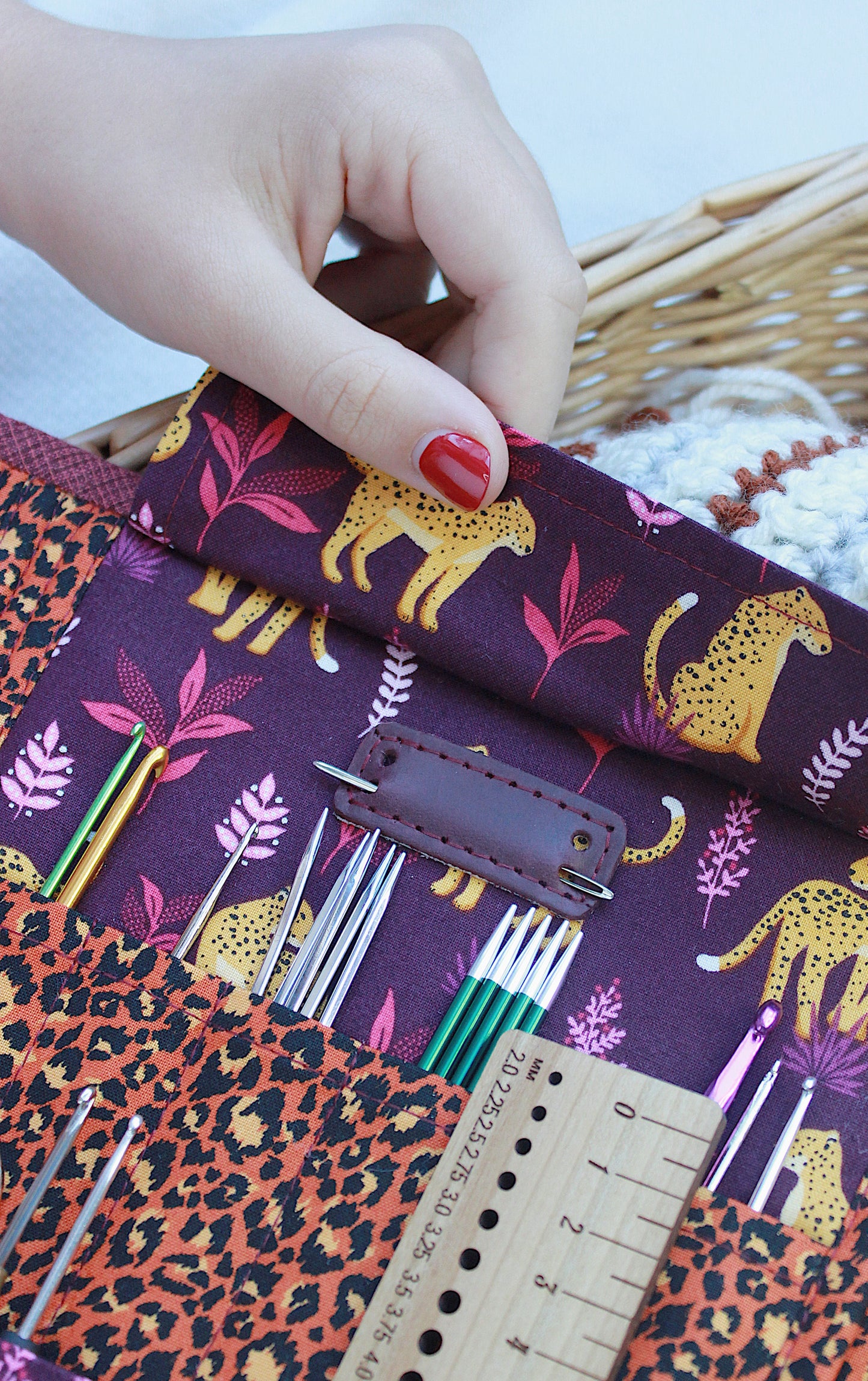 Cheeky Leopard Knitting Needle Case