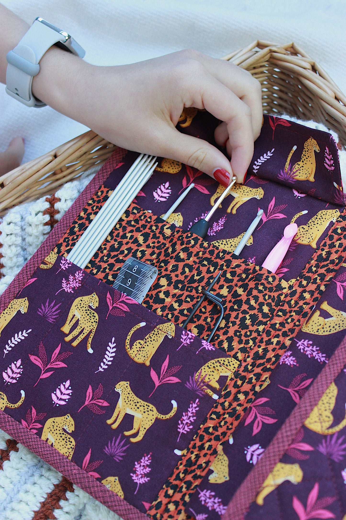 Cheeky Leopard Knitting Needle Case