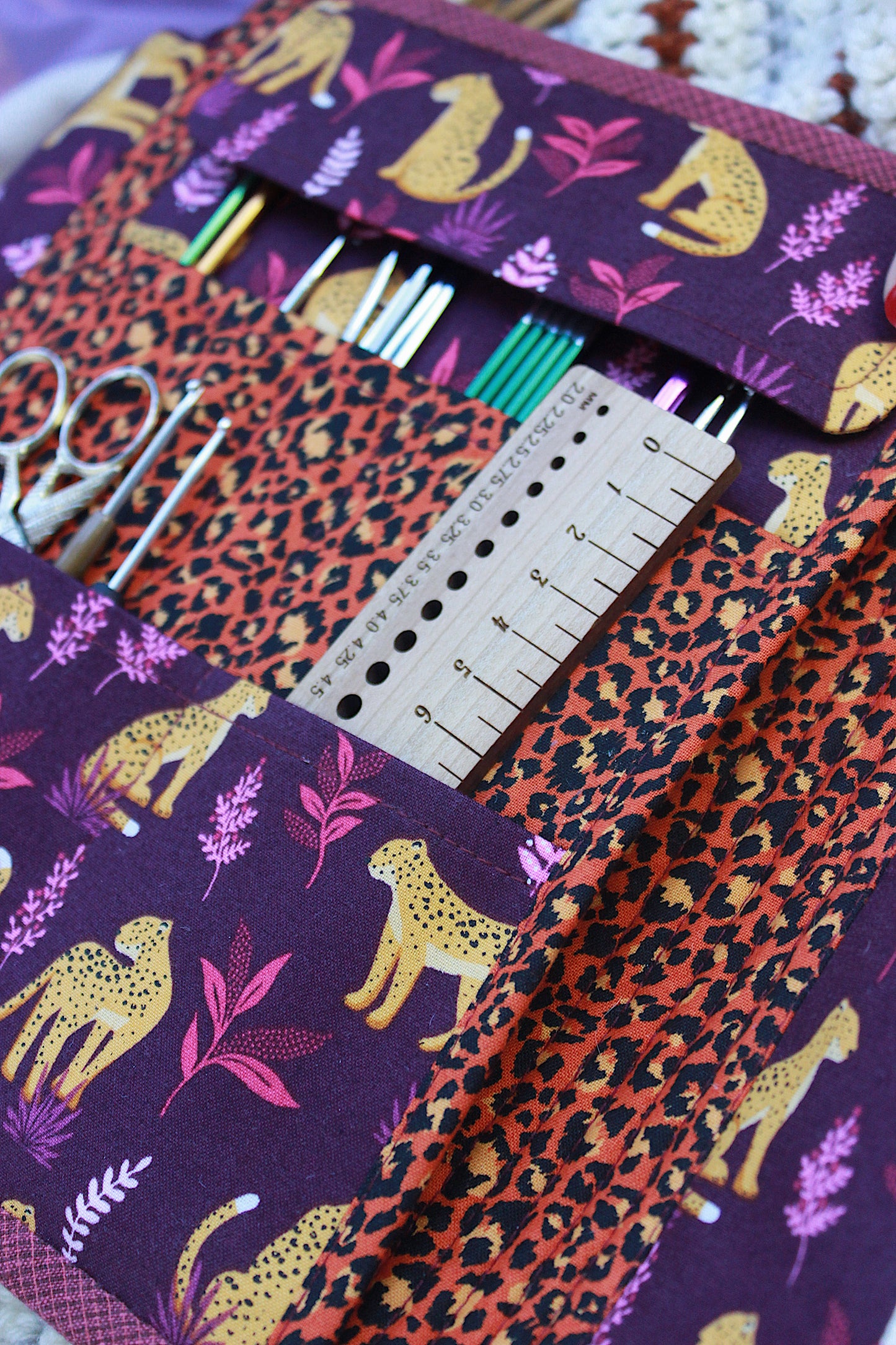 Cheeky Leopard Knitting Needle Case