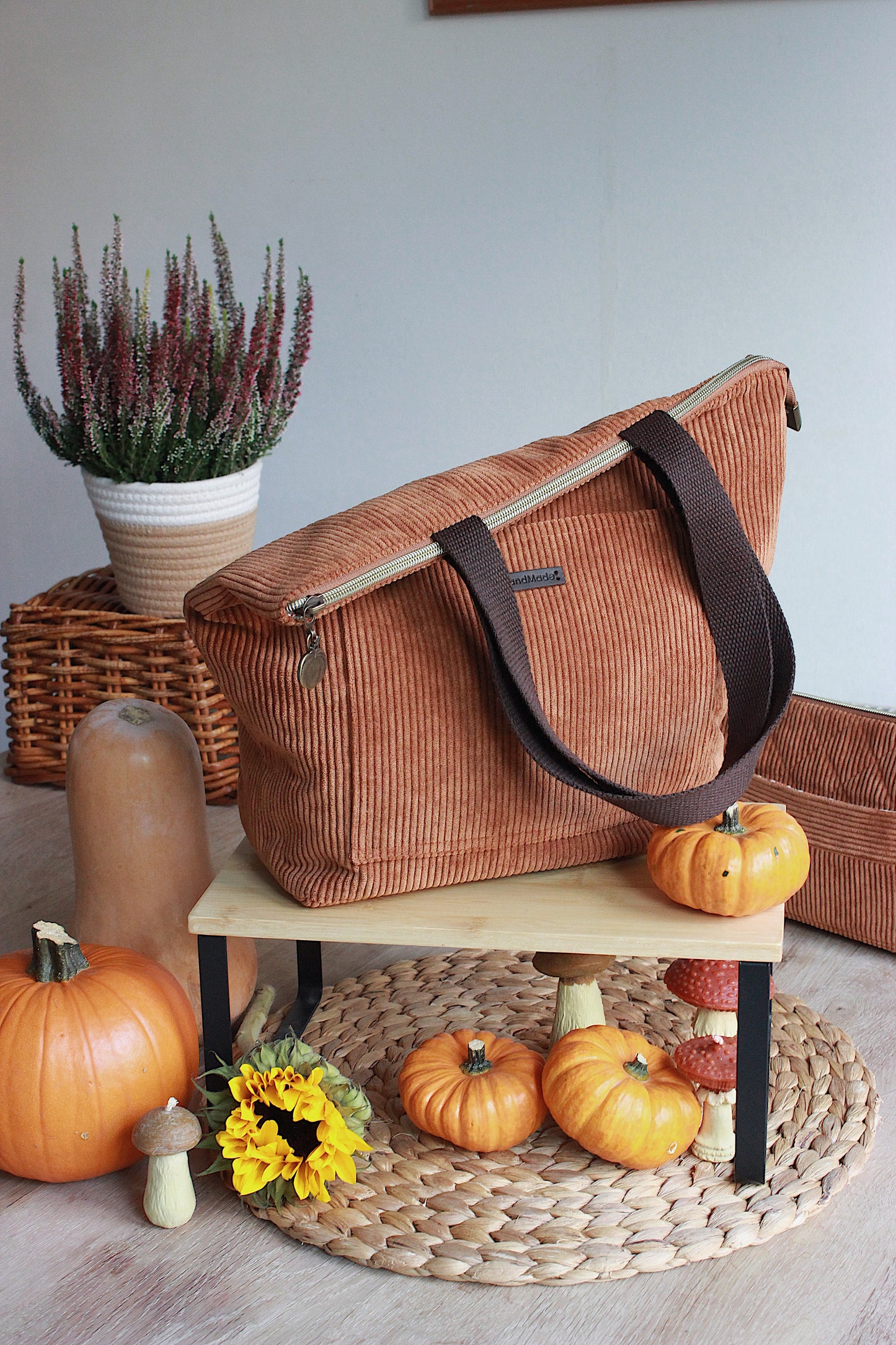 Ginger Corduroy Zipper Project Bag