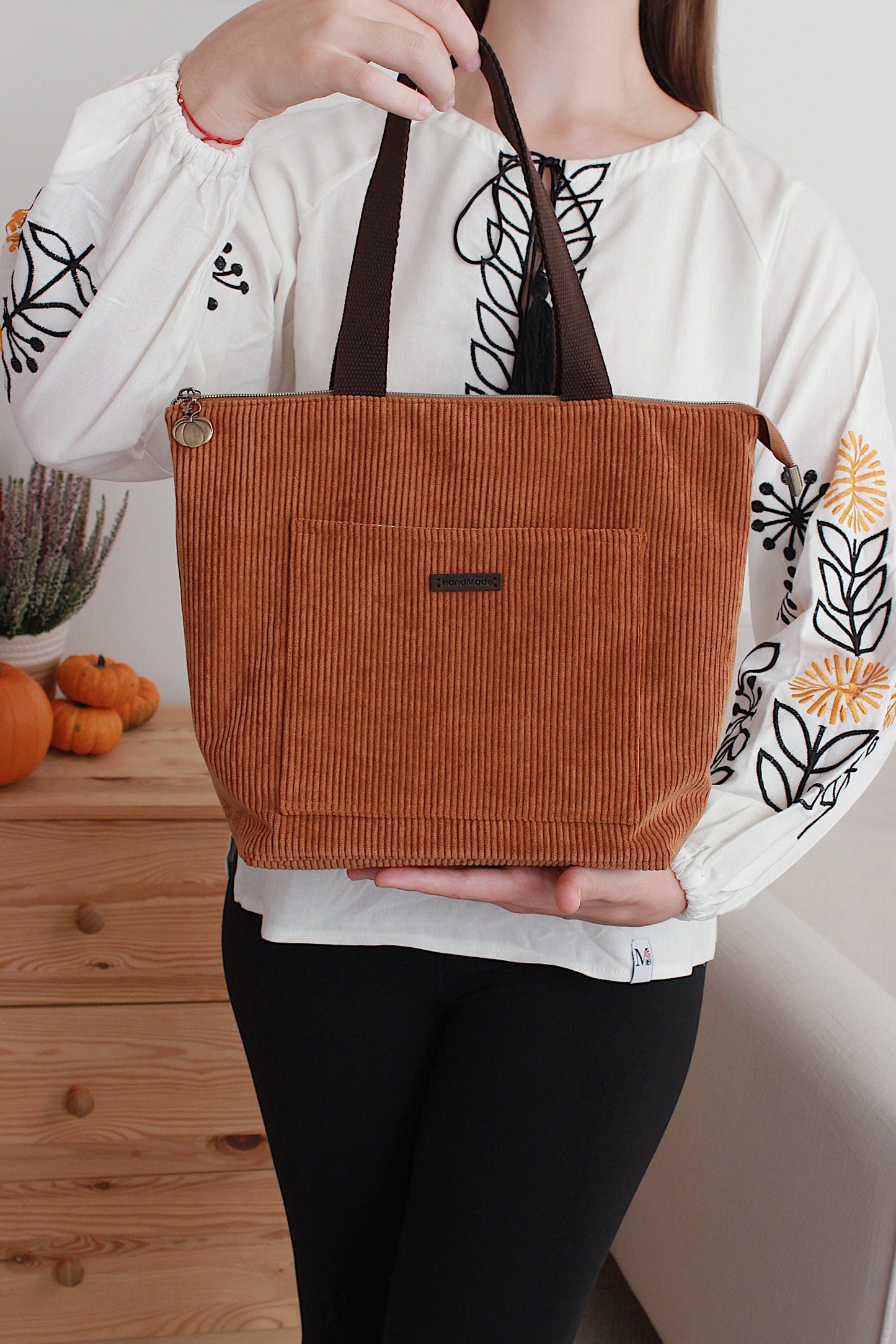 Ginger Corduroy Zipper Project Bag