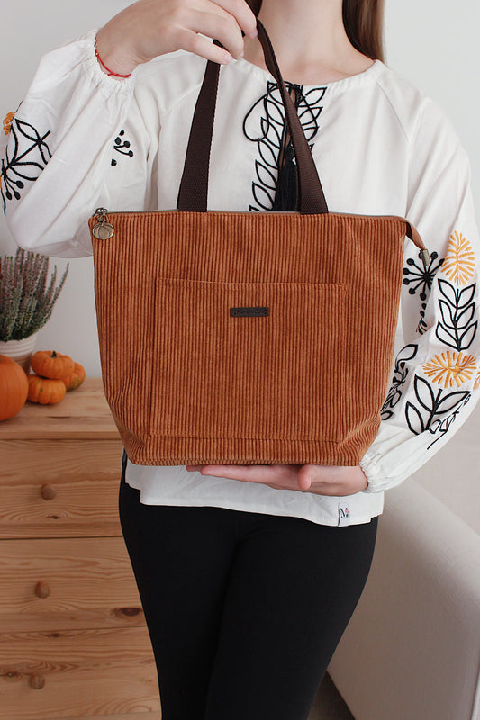 Ginger Corduroy Zipper Project Bag