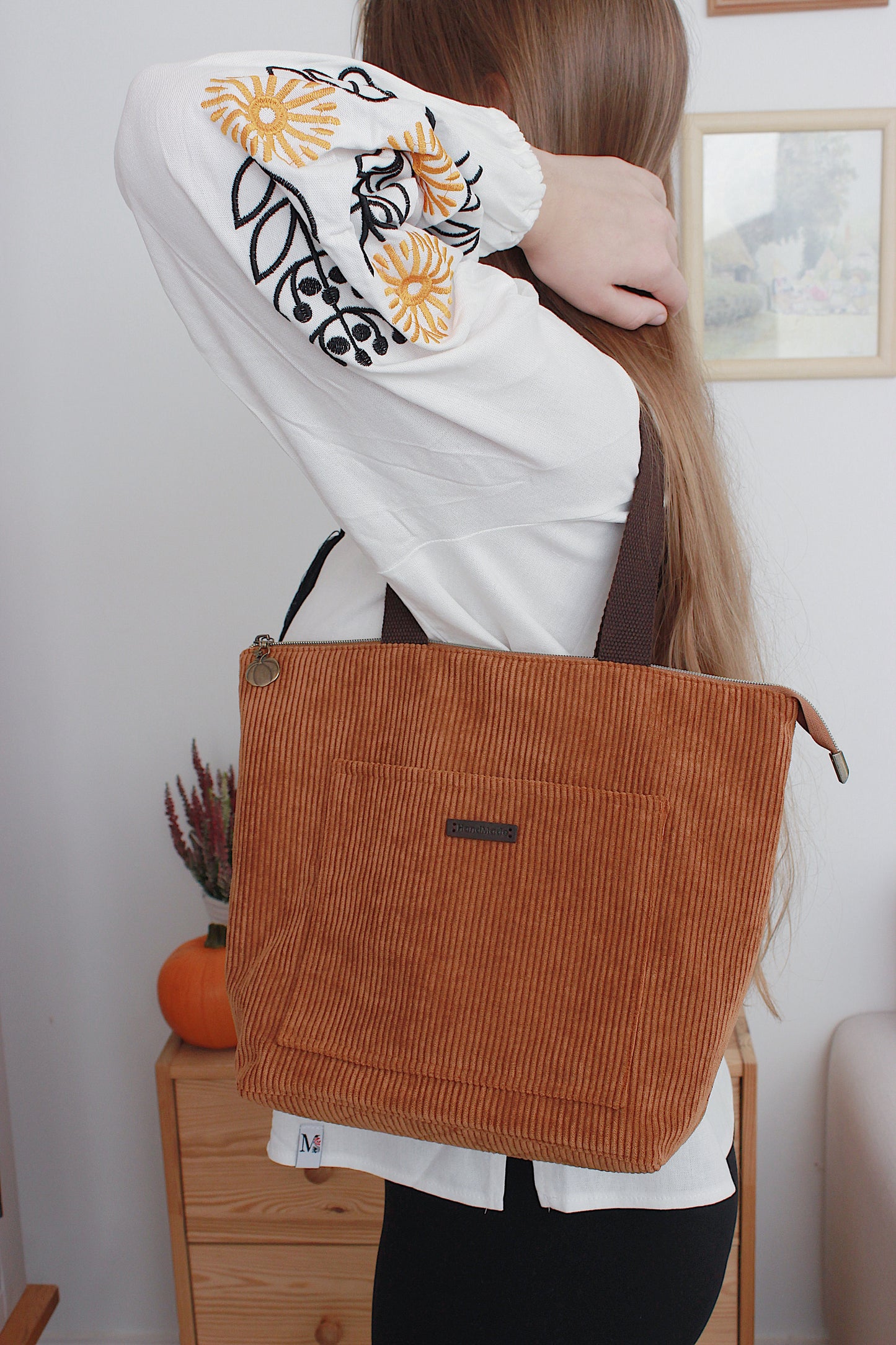 Ginger Corduroy Zipper Project Bag