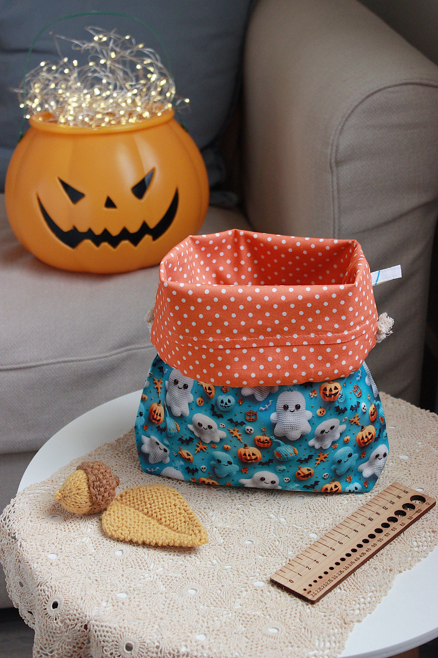 Halloween Ghosts Drawstring Project Bag