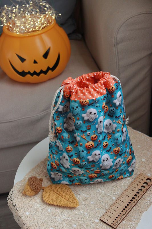Halloween Ghosts Drawstring Project Bag