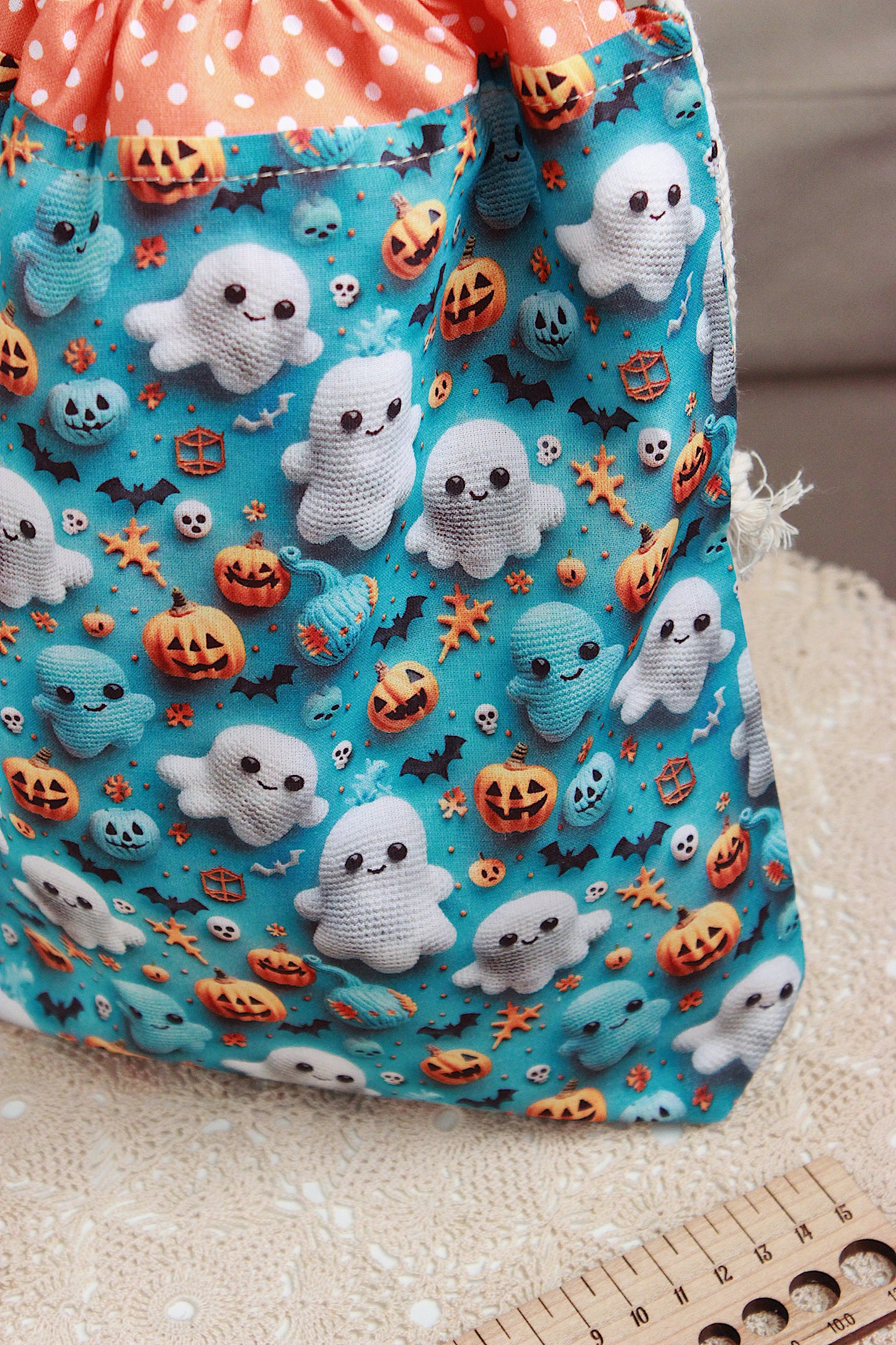 Halloween Ghosts Drawstring Project Bag