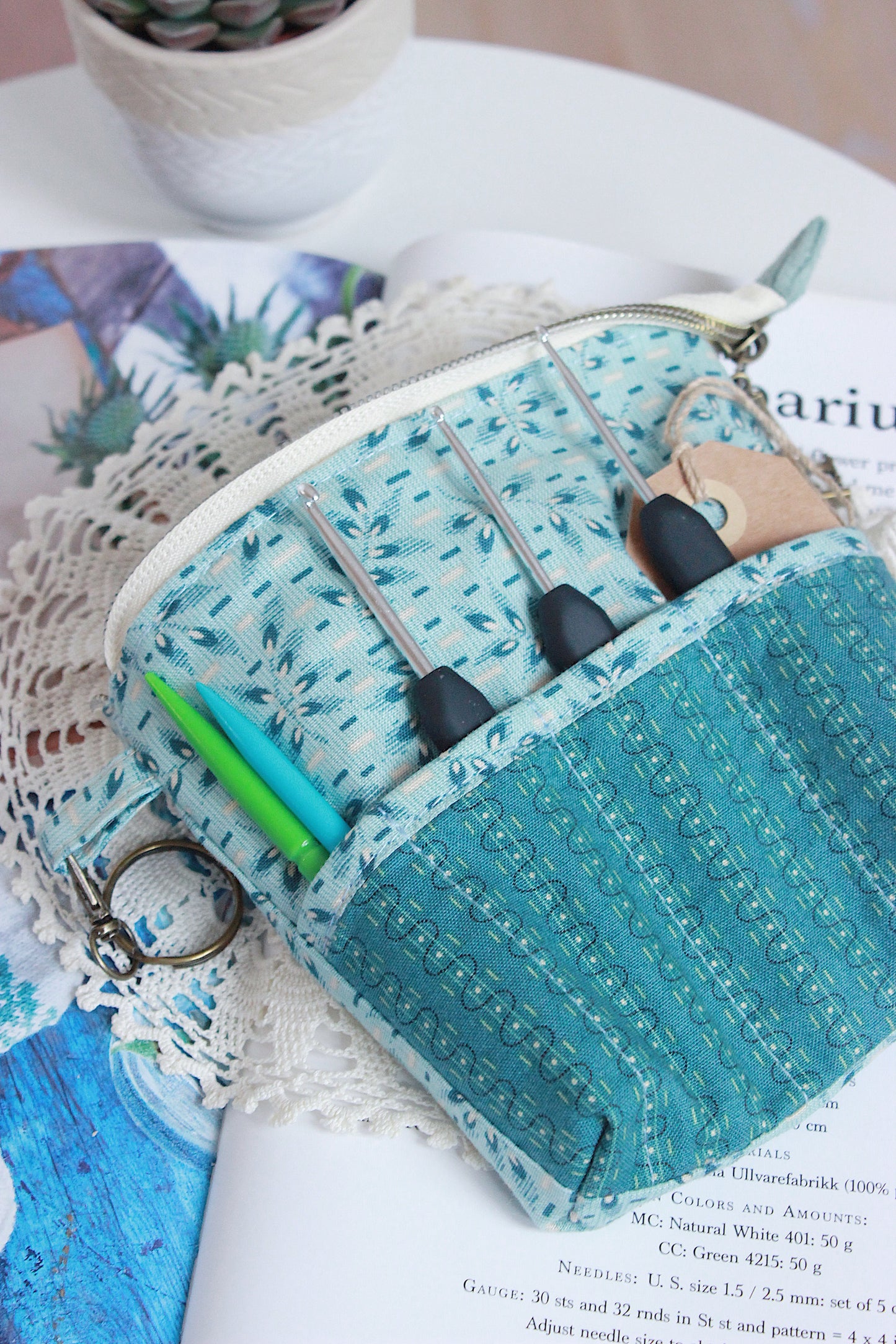 Mint Green Corduroy Zipper Pouch