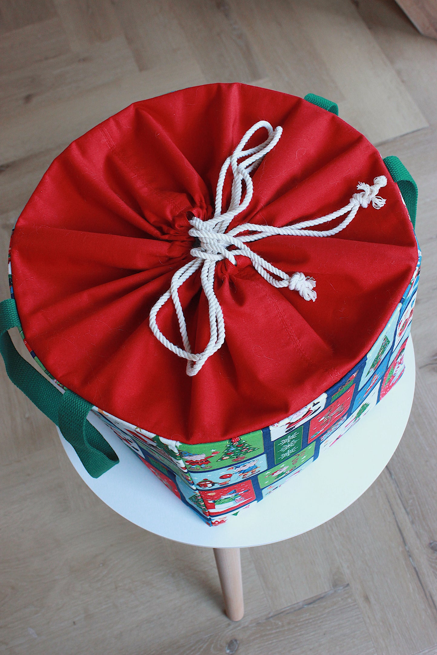 Large Christmas Knitting Project Bag / Storage Basket