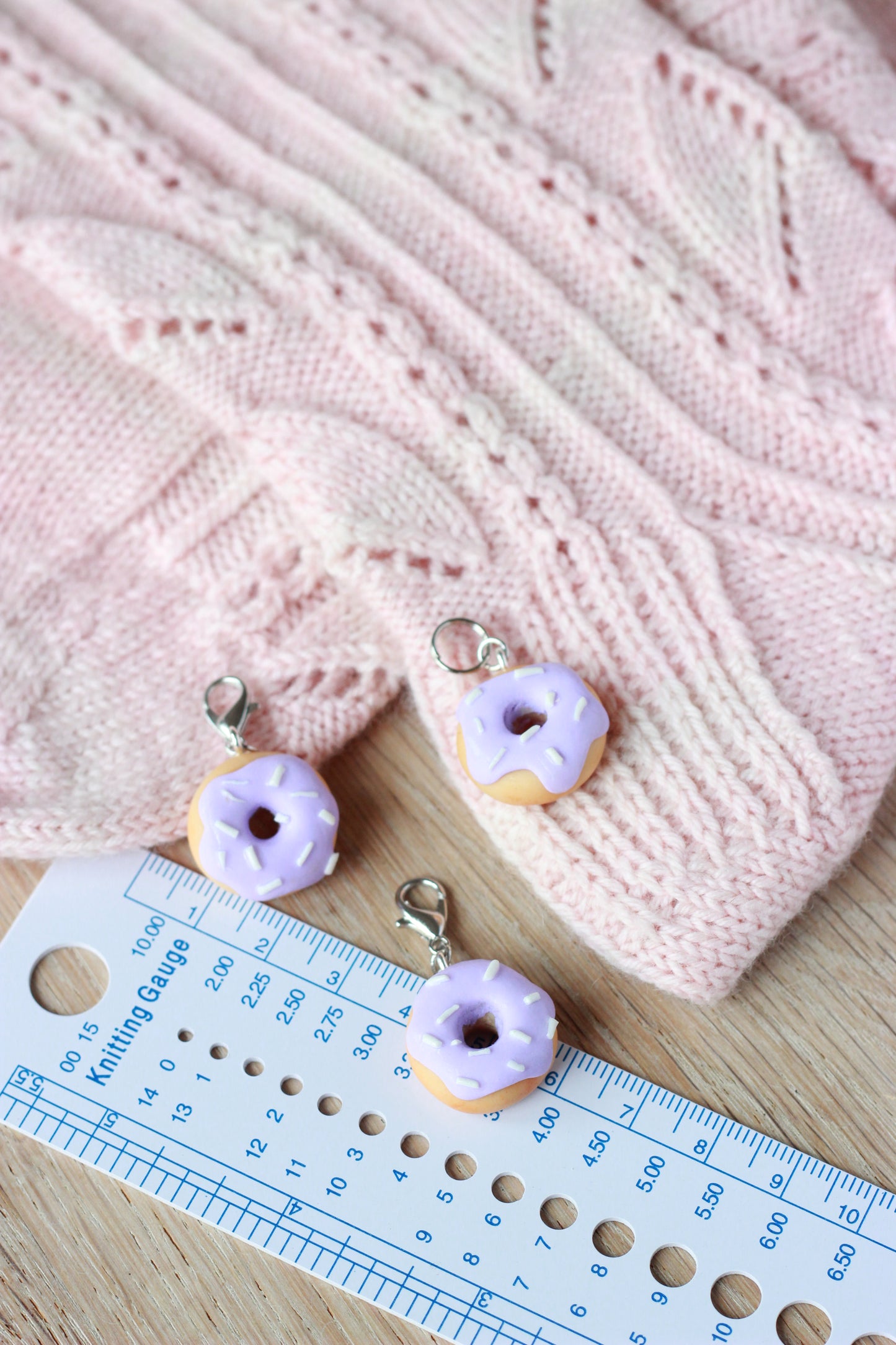 Handmade Polymer Clay Cute Purple Donut Stitch Marker